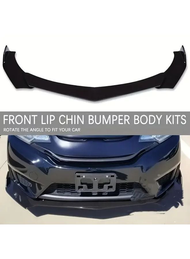 Universal Car Front Bumper Lip Spoiler Scratch Guard Duckbill Diffuser Black - Image 1